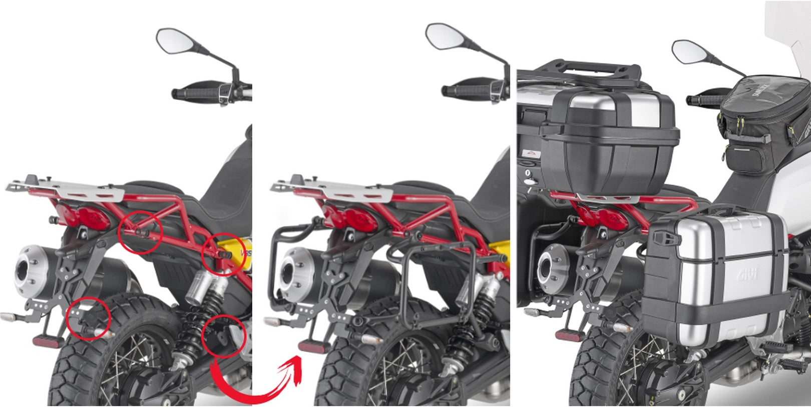Pannier Holder Pl One-Fit For Monokey Side-Cases - Givi Compatible With Moto Guzzi V85 Tt (2019-2023)