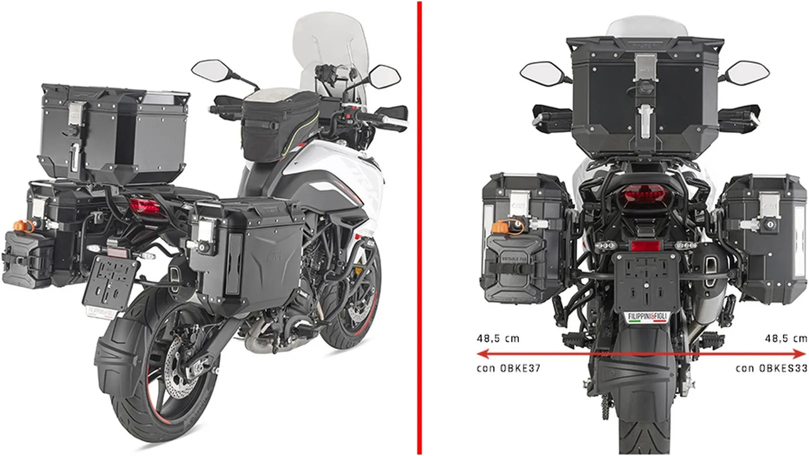 Valigie Laterali Monokey Cam-Side Trekker Outback Evo Smart Alluminio Anodizzato + Serratura Dx Scantonata 88 Lt Trekker Outback Evo Smart Alluminio Anodizzato - Givi Compatibile Con Benelli Trk 702 (2023-2024)