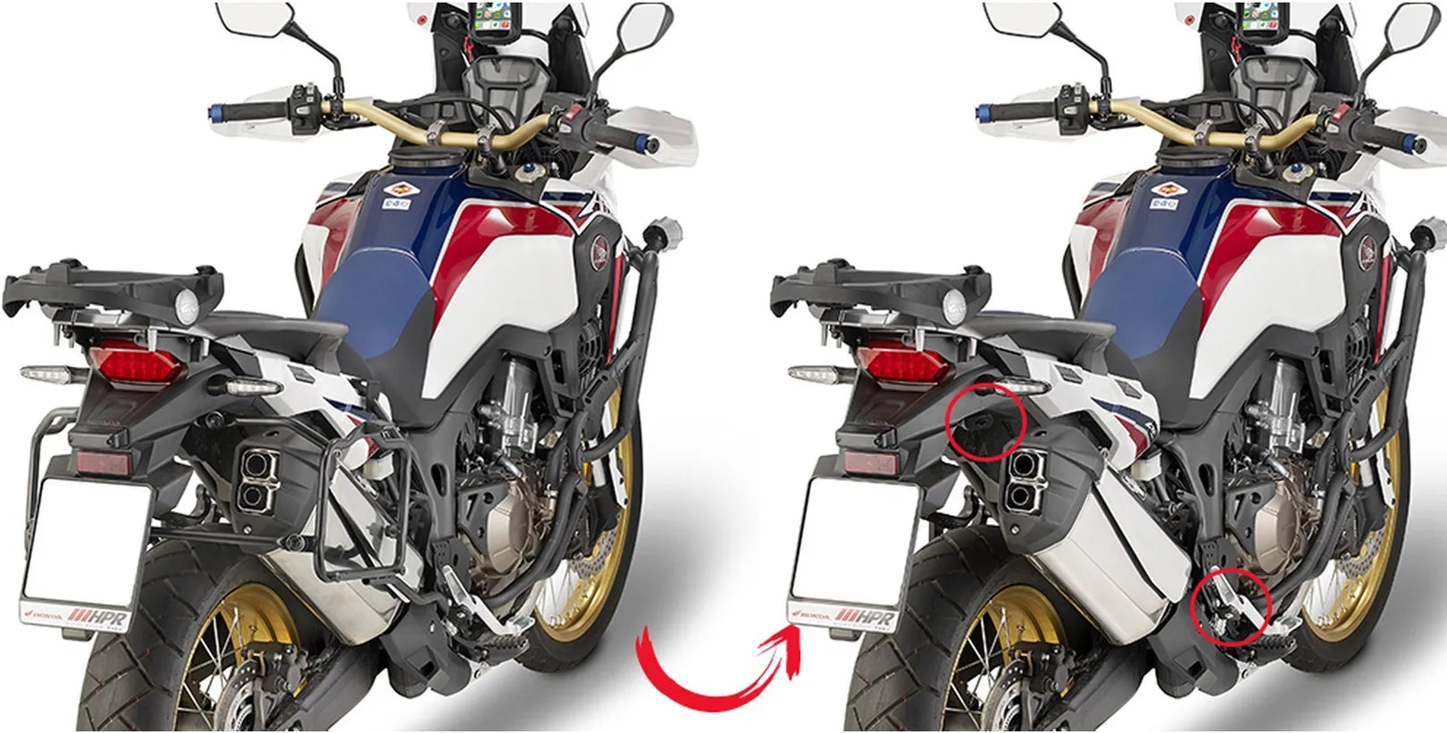 Valigie Laterali Monokey Trekker 92 Lt Trekker Alluminio - Givi Compatibile Con Honda Crf 1000 L Africa Twin (2016-2017)