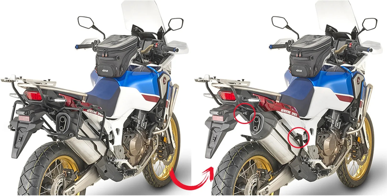 Valigie Laterali Monokey Trekker 92 Lt Trekker Alluminio - Givi Compatibile Con Honda Crf 1000 L Africa Twin Adventure Sports (2018-2019)
