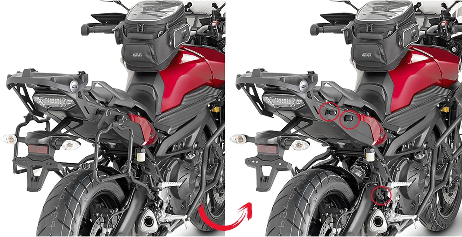 Borse Laterali Monokey Canyon Nero 50 Lt Canyon Nylon - Givi Compatibile Con Yamaha Mt-09 Tracer (2015-2017)