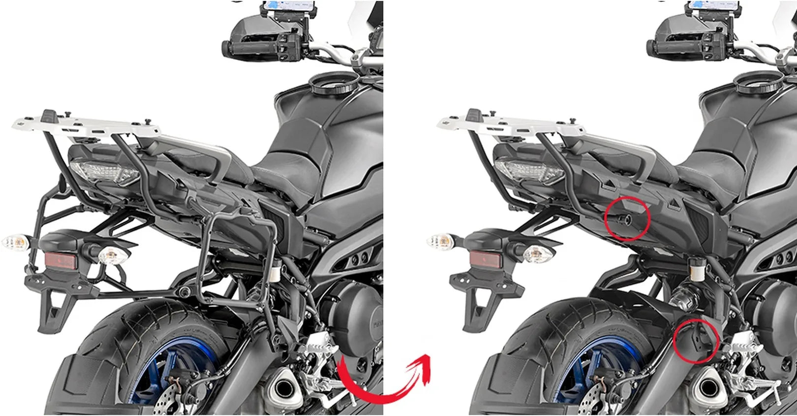 Bauletto + Valigie Laterali Trekker 138 Lt Trekker Alluminio - Givi Compatibile Con Yamaha Tracer 900 - Gt (2018-2020)