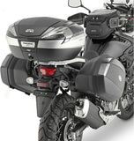 Monokey Side Carbon Look Side Cases - 74 Lt Technopolymer - Givi Compatible With Suzuki Dl 650 V-Strom (2017-2024)