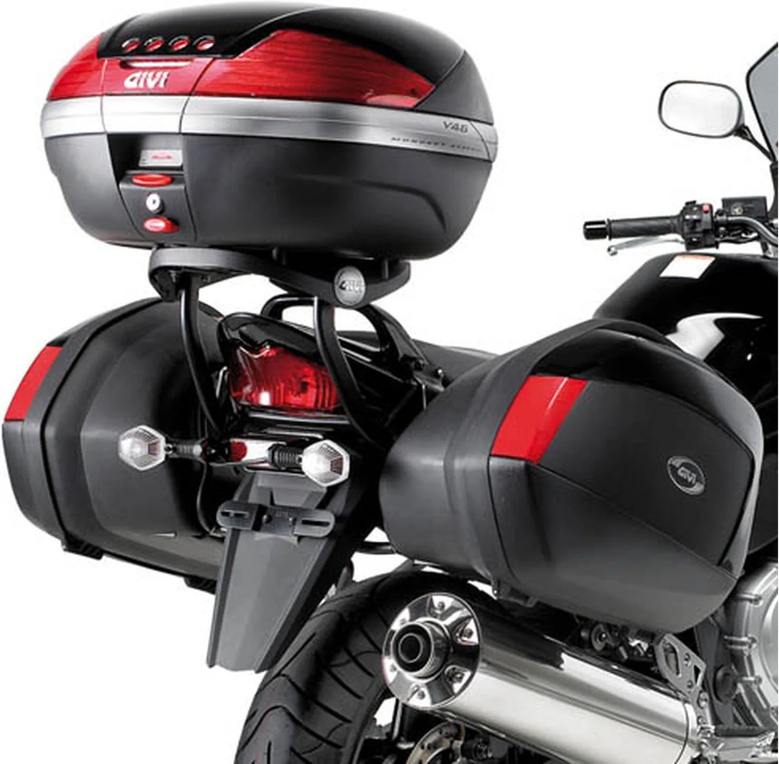 Valigie Laterali Monokey Side Carbon Look Tech 74 Lt Plastica - Givi Compatibile Con Suzuki Gsf 650 Bandit - S K7 K8 (2007-2011)