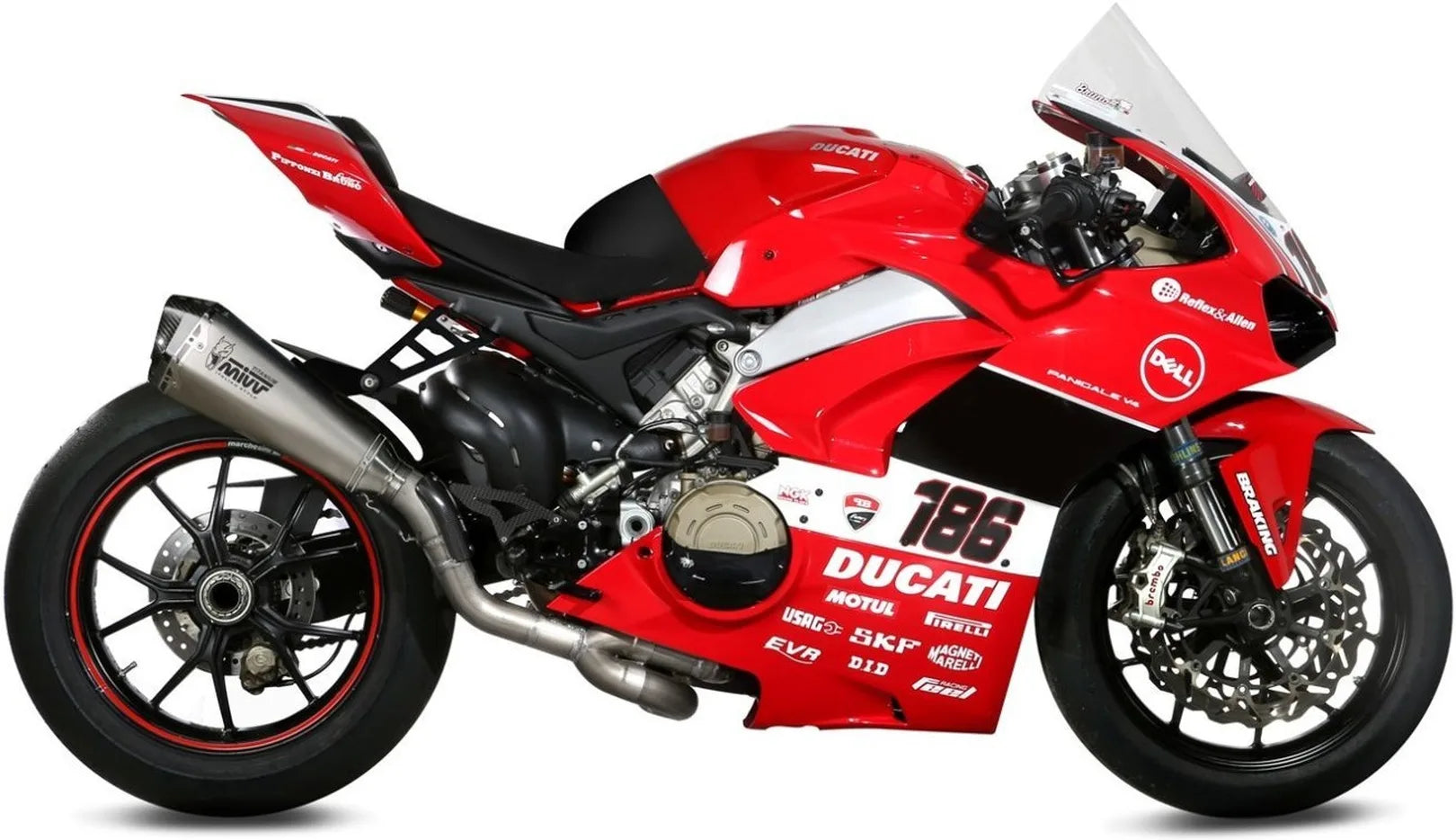 Impianto Di Scarico Completo Non Catalizzato E Senza Omologazione Suono Delta Race Full Titanio Carbonio - Mivv Compatibile Con Ducati Panigale V4 (2018-2022)