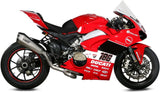 Impianto Di Scarico Completo Non Catalizzato E Senza Omologazione Suono Delta Race Full Titanio Carbonio - Mivv Compatibile Con Ducati Panigale V4 (2018-2022)