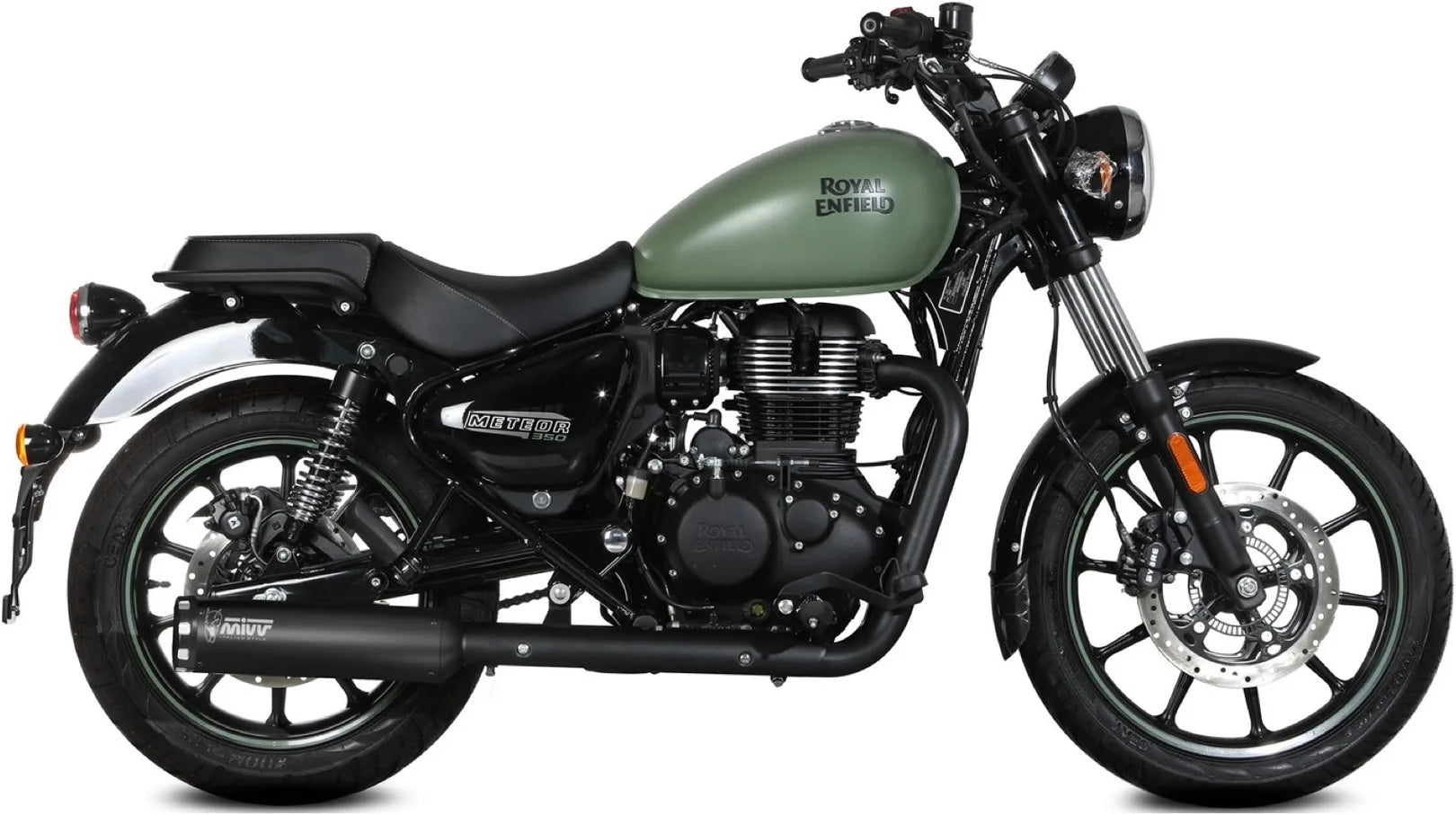 Terminale Di Scarico Con Omologazione Suono Hr-1 Inox Nero - Mivv Compatibile Con Royal Enfield Meteor 350 (2021-2024)