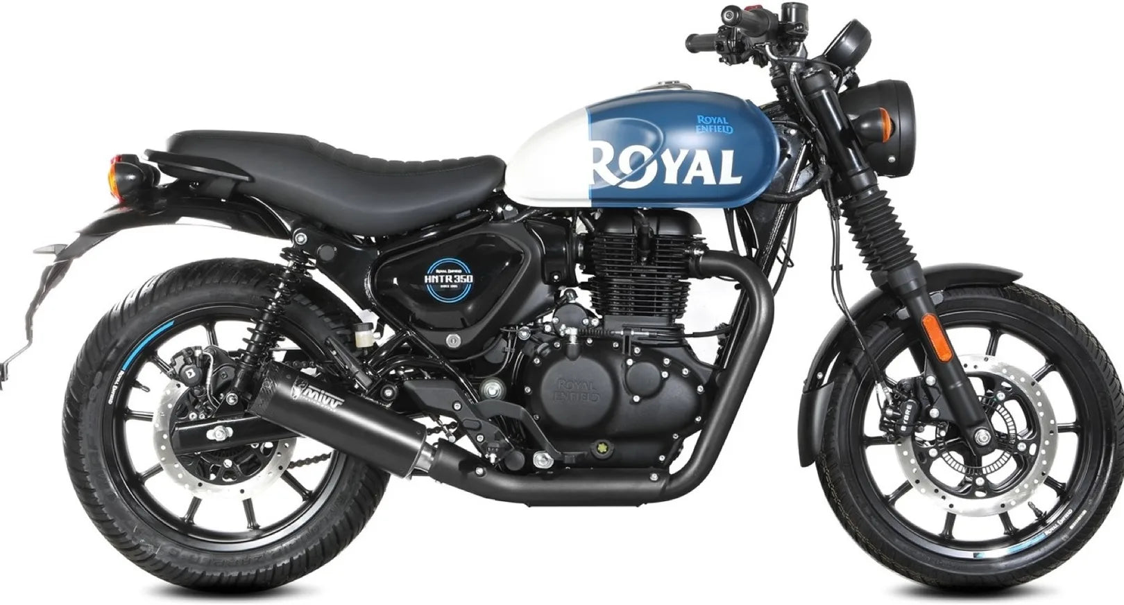 Terminale Di Scarico Con Omologazione Suono Hr-1 Inox Nero Carbonio - Mivv Compatibile Con Royal Enfield Hntr 350 (2022-2024)