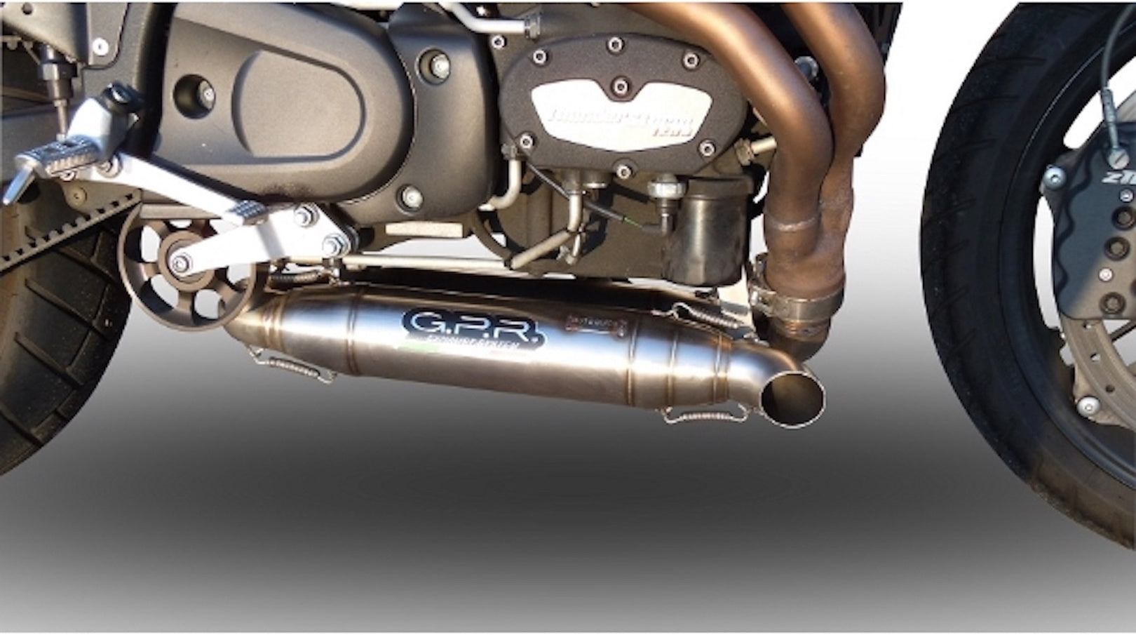 Dual Catalytic Exhaust Tips With Sound Certification Deeptone Stainless Steel - Gpr Compatible With Buell Xb 9 (2008-2012)