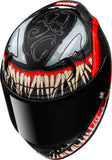 Casco Integrale Per Moto Hjc Rpha 12 P.I.M. Evo (Carbon-Aramid/Fiberglass/Natural Fiber) Mc1Sf Venom 3 Marvel Taglia 07 S