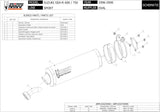 Terminale Di Scarico Con Omologazione Suono Oval Carbonio - Mivv Compatibile Con Suzuki Gsx-R 600 (1996-2000)