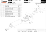 Terminale Di Scarico Con Omologazione Suono Oval Titanio - Mivv Compatibile Con Suzuki Gsx-R 1000 (2003-2004)