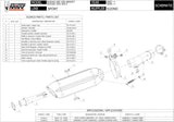 Terminale Di Scarico Con Omologazione Suono Suono Inox Nero Carbonio - Mivv Compatibile Con Suzuki Gsx 650 F (2008-2015)