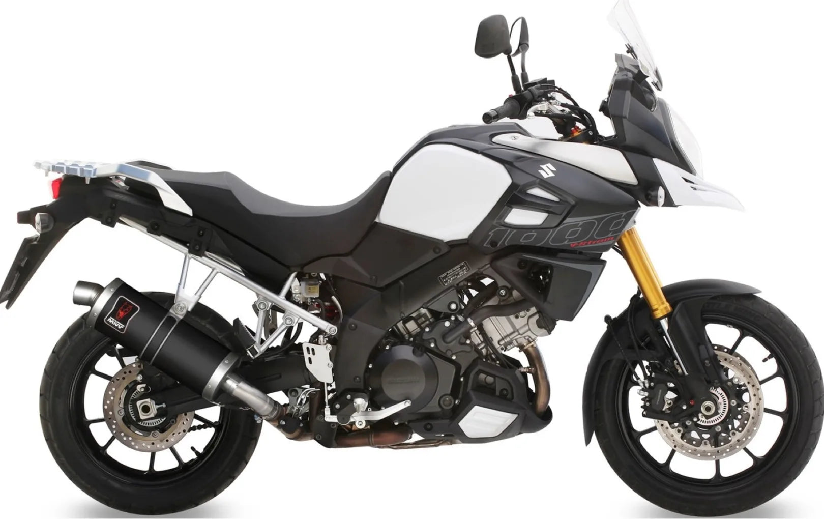 Terminale Di Scarico Con Omologazione Suono Dakar Inox Nero - Mivv Compatibile Con Suzuki V-Strom 1000 (2014-2020)