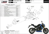 Terminale Di Scarico Con Omologazione Suono Gp Carbonio - Mivv Compatibile Con Suzuki Gsx-S 750 (2017-2020)