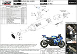 Terminale Di Scarico Con Omologazione Suono Gppro Inox Nero - Mivv Compatibile Con Suzuki Gsx-R 1000 (2017-2020)