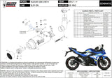 Terminale Di Scarico Con Omologazione Suono Gppro Inox Nero - Mivv Compatibile Con Suzuki Gsx 250 R (2017-2020)
