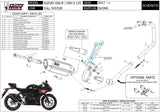 Impianto Di Scarico Completo Non Catalizzato E Senza Omologazione Suono Suono Inox Nero Carbonio - Mivv Compatibile Con Suzuki Gsx-R 125 (2017-2020)