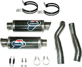 Doppio Terminale Di Scarico Con Omologazione Suono Round Carbonio - Termignoni Compatibile Con Suzuki Gsx-R 1000 (2007-2008)