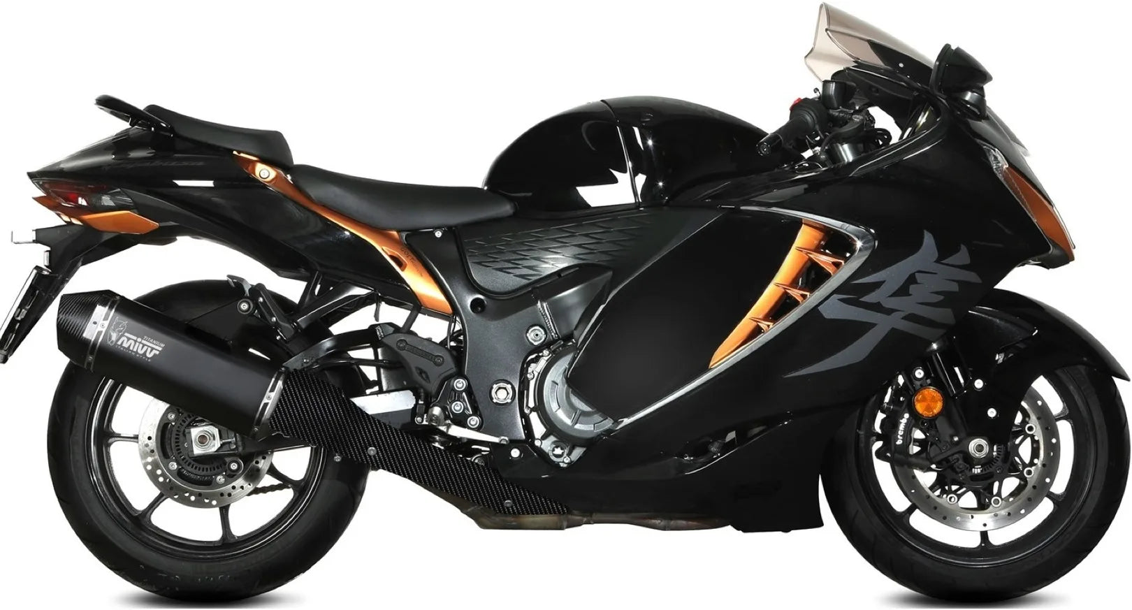 Doppio Terminale Di Scarico Con Omologazione Suono Speed Edge Titanio Carbonio - Mivv Compatibile Con Suzuki Gsx-R 1300 Hayabusa (2021-2024)