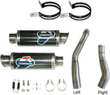Doppio Terminale Di Scarico Non Catalizzato Con Omologazione Suono Round Carbonio - Termignoni Compatibile Con Suzuki Gsx-R 1000 (2009-2011)