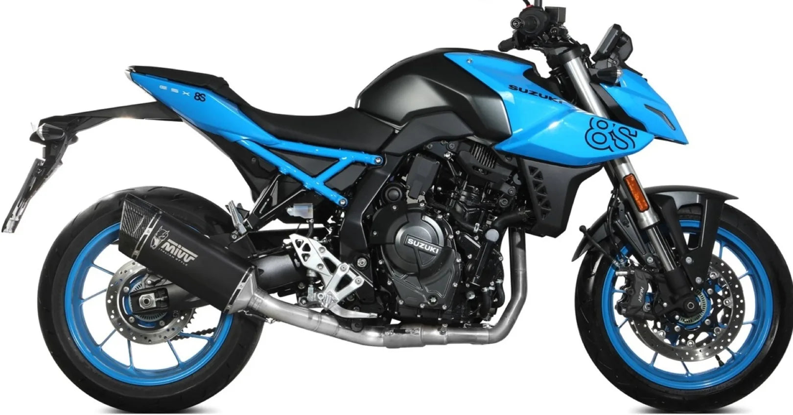 Impianto Di Scarico Completo Non Catalizzato E Senza Omologazione Suono Sr-1 Inox Nero - Mivv Compatibile Con Suzuki Gsx 8S (2022-2024)