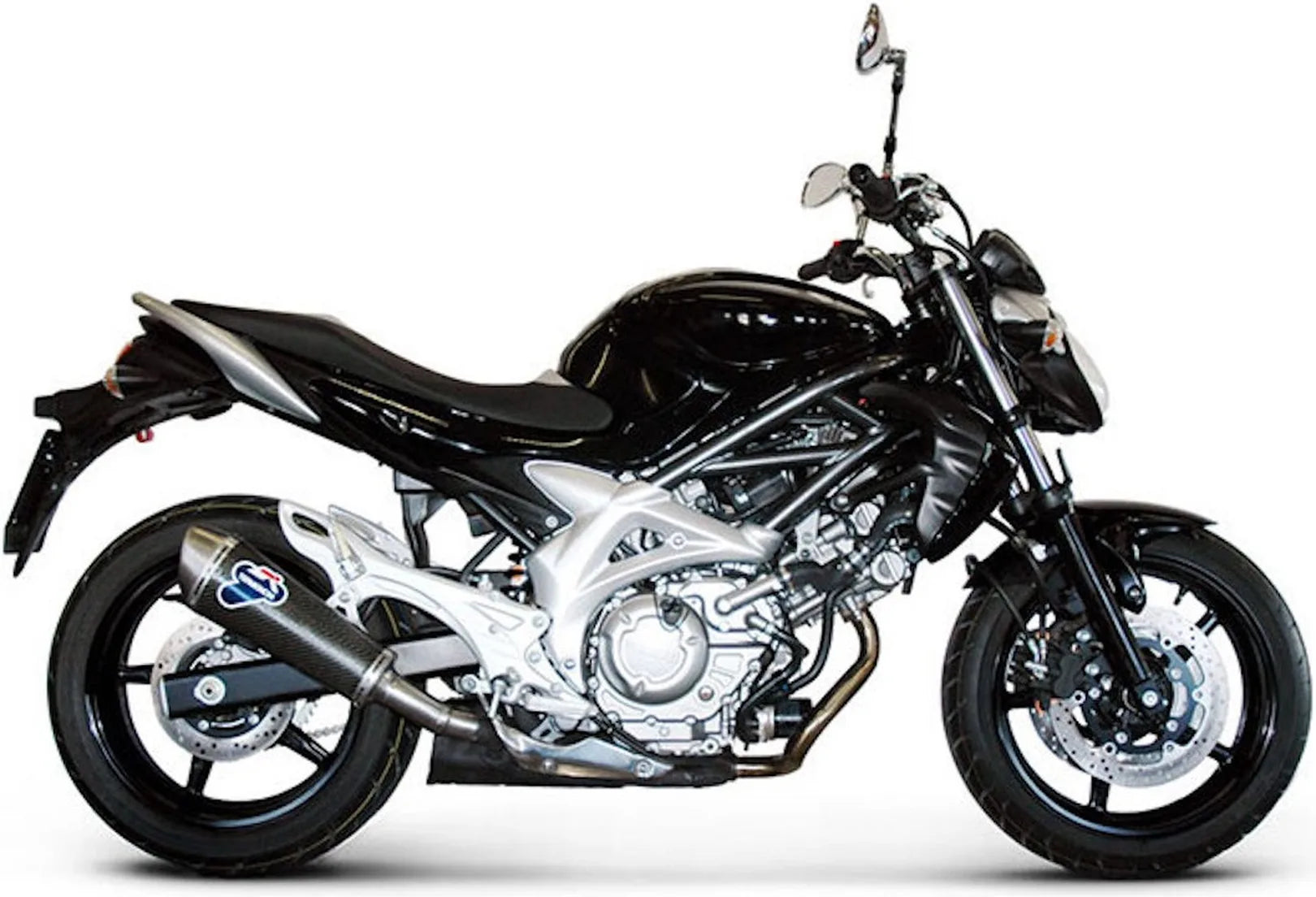 Terminale Di Scarico Con Omologazione Suono Oval Carbonio - Termignoni Compatibile Con Suzuki Gladius (2009-2019)