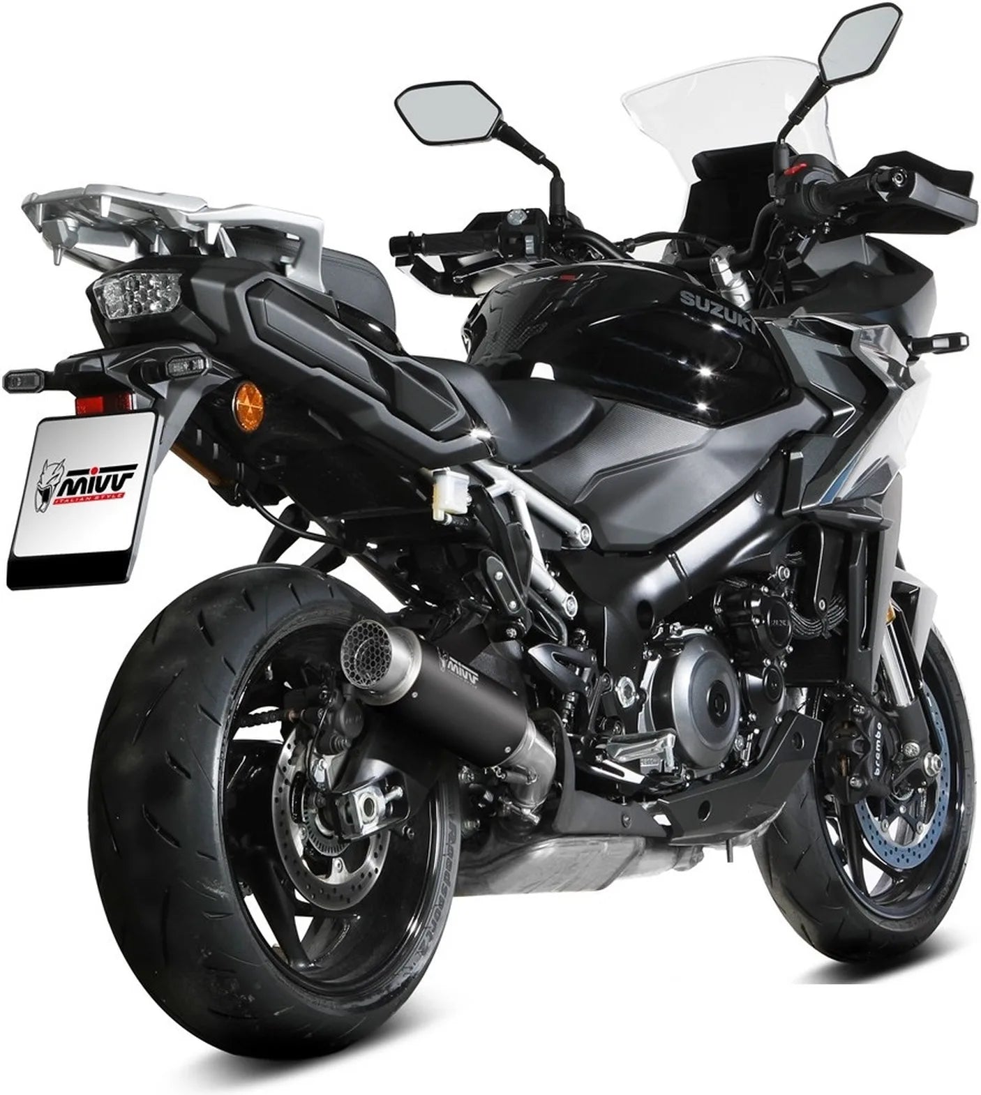 Terminale Di Scarico Con Omologazione Suono Gppro Inox Nero - Mivv Compatibile Con Suzuki Gsx-S 1000 Gx (2024)
