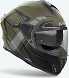 Casco Integrale Per Moto Airoh Spark 2 - Sp2D70 Thermoplastic Hrt Verde Militare Matto Dart Taglia S