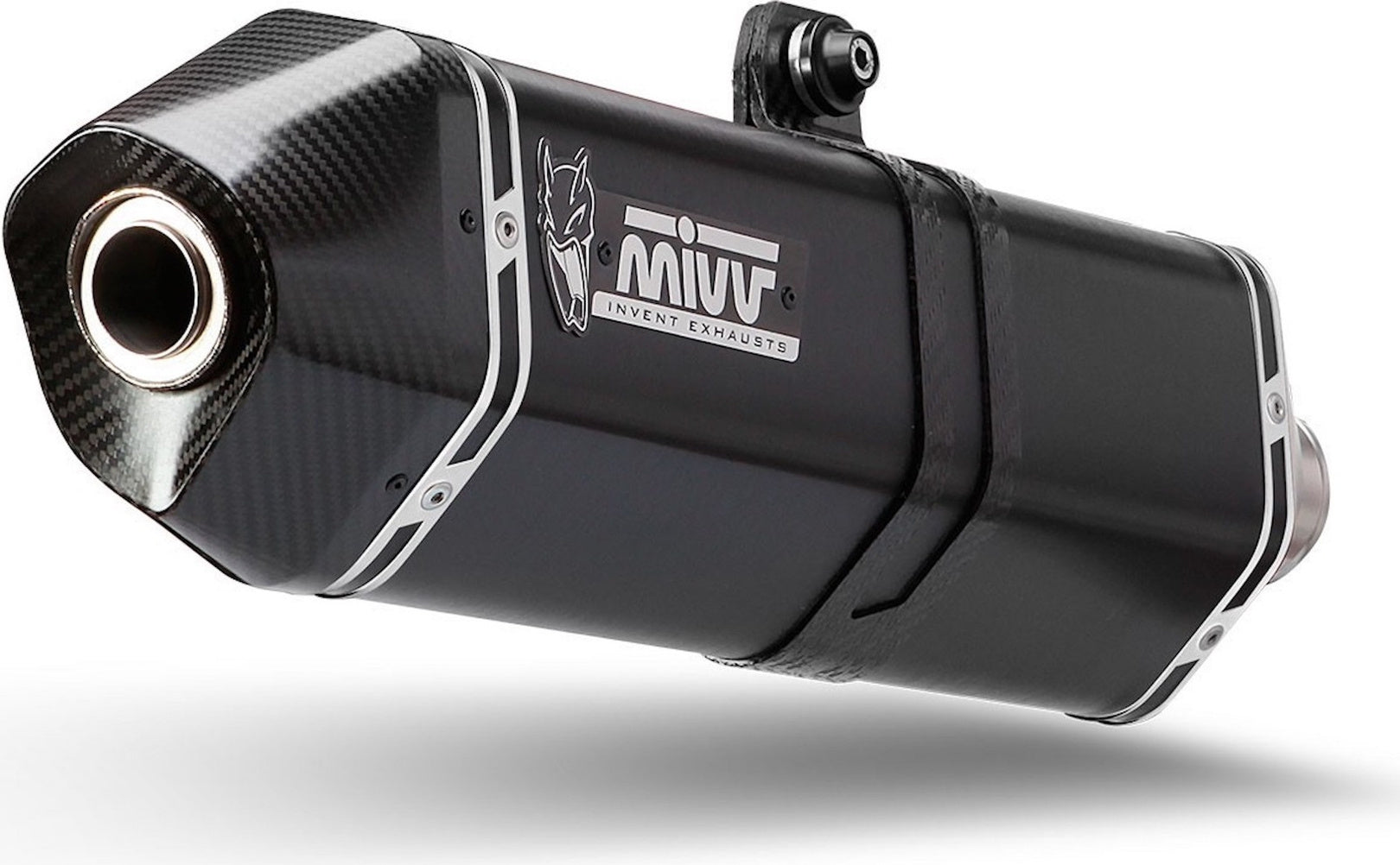 Exhaust Tip With Noise Certification Speed Edge Steel Black Carbon - Mivv Compatible With Triumph Tiger 1050 Sport (2017-2020)