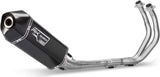 Complete Non-Catalytic Exhaust System With Sound Certification Speed Edge Steel Black Carbon - Mivv Compatible With Kymco Ak 550 (2017-2020)