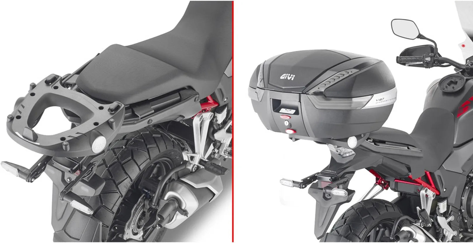 Bauletto Monokey Trekker Alluminio Nero 46 Lt Trekker Alluminio - Givi Compatibile Con Honda Cb 500 X (2019-2023)