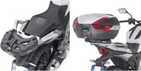 Monokey Trekker Lite Black Top Case - 52 Lt For Original Rack Trekker Lite Technopolymer - Givi Compatible With Honda Nc 750 X (2021-2024)