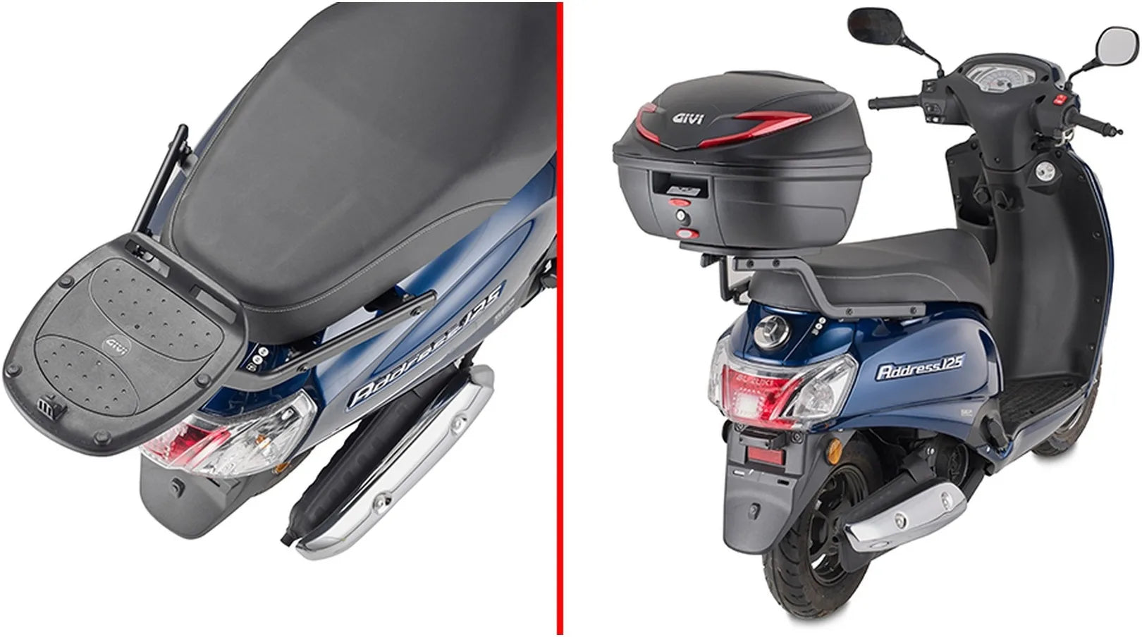 Bauletto Monolock Alpina Alluminio Nero 44 Lt Alpina Alluminio - Givi Compatibile Con Suzuki Address 125 (2023-2024)
