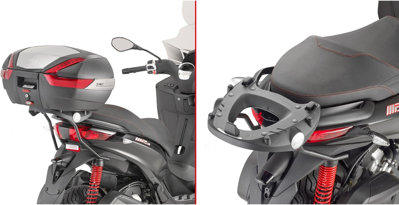 Monokey Trekker Alaska Black Aluminium Top Case - 44 Lt Trekker Alaska Aluminium - Givi Compatible With Piaggio Mp3 300 Hpe (2019-2024)