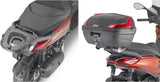 Monolock Vision Black Tech Top Case - 34 Lt Vision Technopolymer - Givi Compatible With Piaggio Beverly 300 - 400 Hpe (2021-2024)
