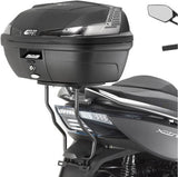 Monolock Riviera Triple Black Top Case - 46 Lt Riviera Technopolymer - Givi Compatible With Kymco Xciting 400 I (2013-2017)