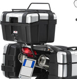 Monokey Trekker Alaska Black Aluminium Top Case - 44 Lt Trekker Alaska Aluminium - Givi Compatible With Bmw F 650 Gs (2004-2007)
