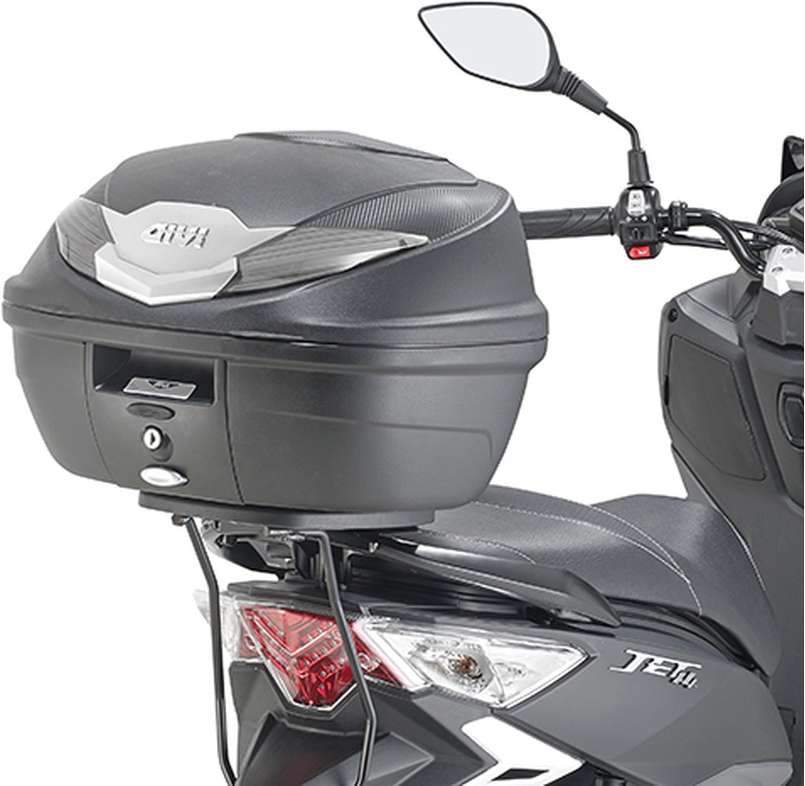 Monolock Blade Black Tech Top Case - 37 Lt Blade Technopolymer - Givi Compatible With Sym Jet 14 125 - 200 (2017-2020)
