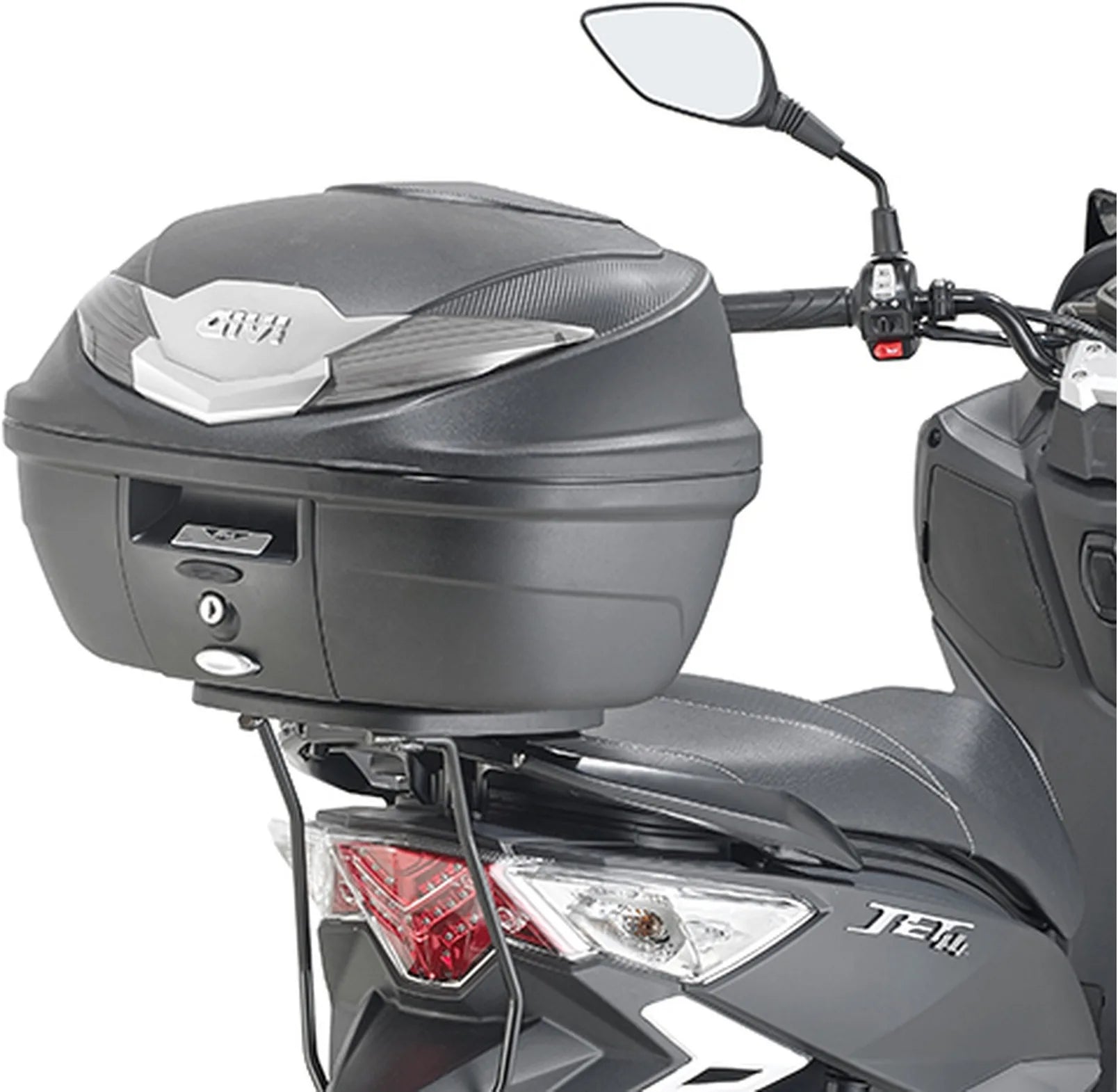 Bauletto Monolock Argento 32 Lt Plastica - Givi Compatibile Con Sym Jet 14 125 - 200 (2017-2020)