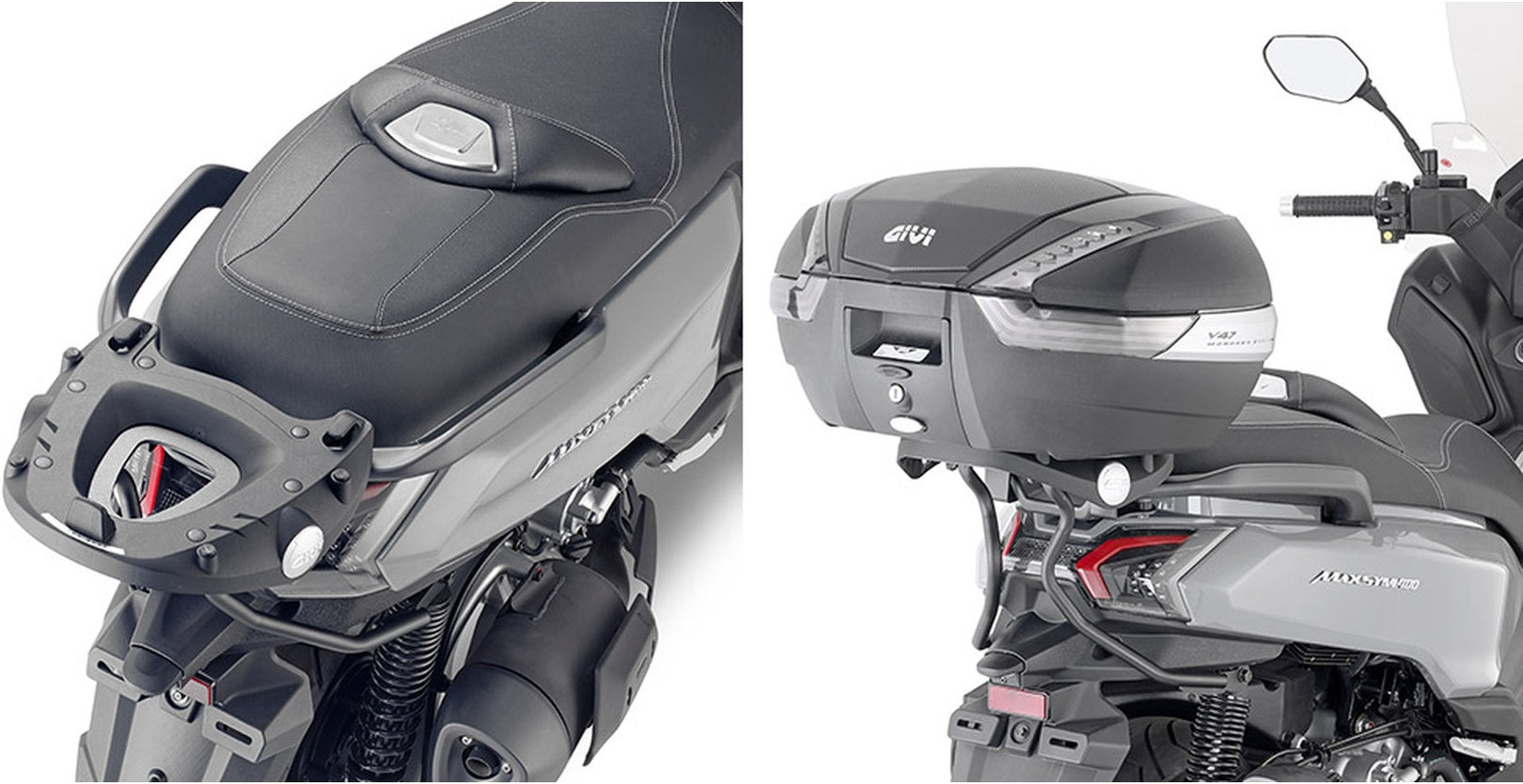 Monolock Alpina Aluminium Top Case - 44 Lt Alpina Aluminium - Givi Compatible With Sym Max Sym 400 (2021-2024)