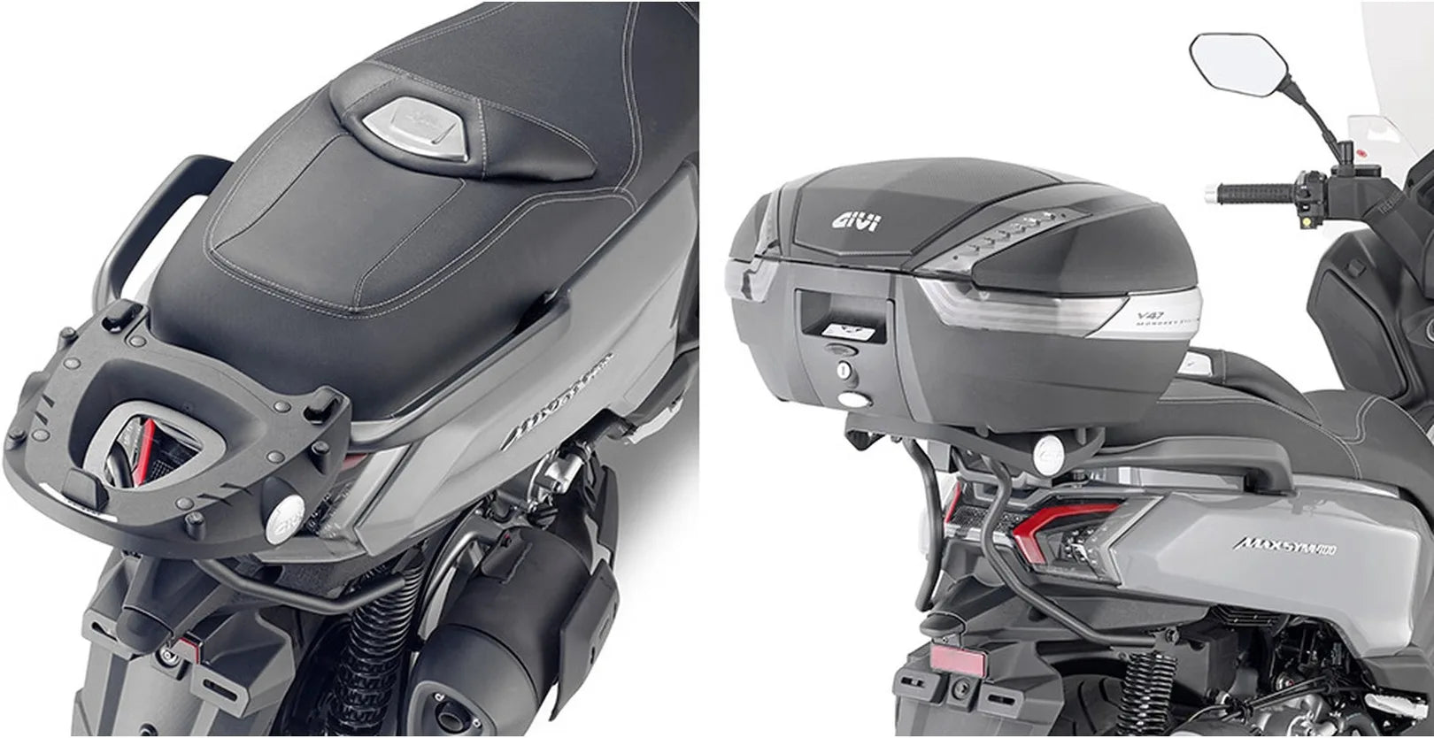 Bauletto Monolock Simply Iv Nero Tech 45 Lt Simply Iv Plastica - Givi Compatibile Con Sym Max Sym 400 (2021-2024)