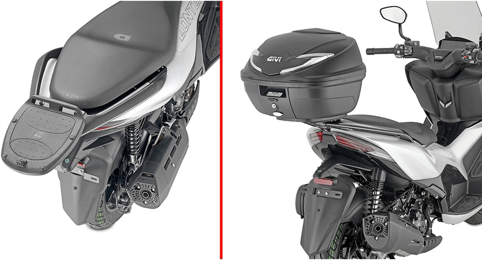 Monolock Blade Black Top Case - 37 Lt Blade Technopolymer - Givi Compatible With Zontes 350 D (2023-2024)