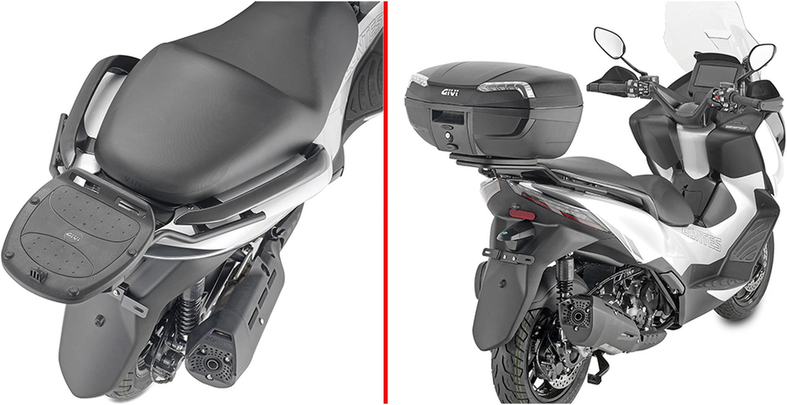 Monolock Black Tech Top Case - 30 Lt Technopolymer - Givi Compatible With Zontes 350 E (2023-2024)