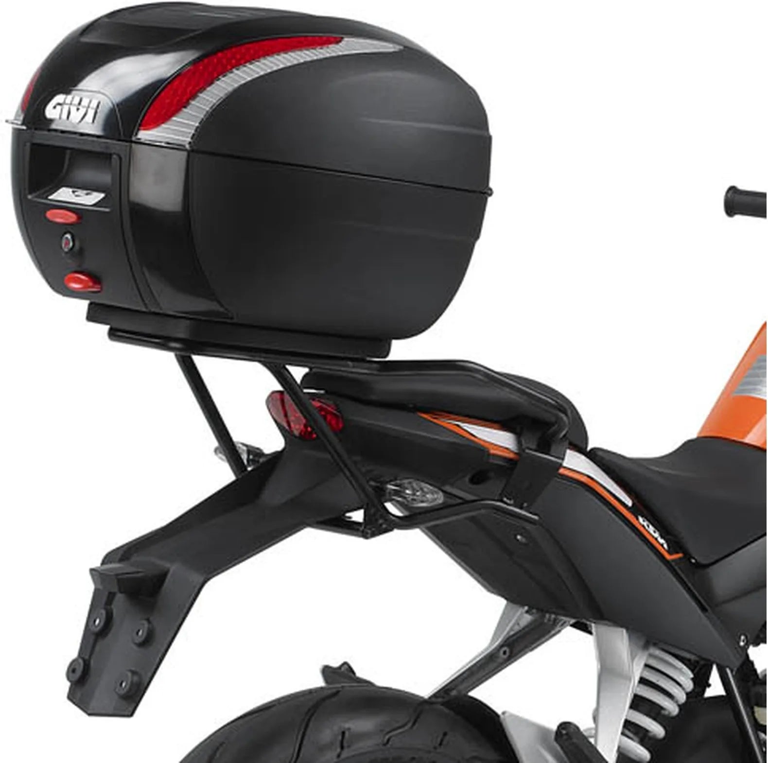 Bauletto Monolock Alpina Alluminio Nero 44 Lt Alpina Alluminio - Givi Compatibile Con Ktm 200 Duke (2011-2016)
