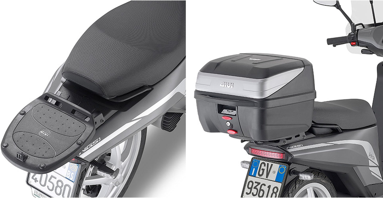 Monolock Alpina Aluminium Top Case - 44 Lt Alpina Aluminium - Givi Compatible With Askoll Ngs1 Ngs2 (2020-2024)