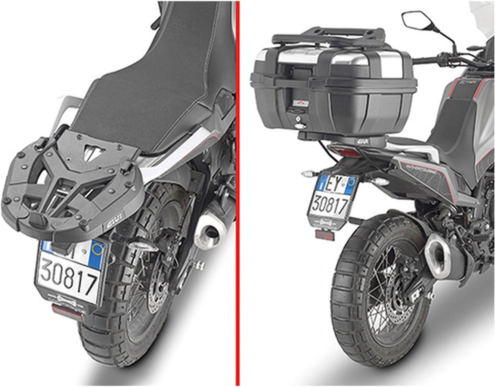 Monokey Arena Black Tech Top Case - 45 Lt Arena Technopolymer - Givi Compatible With Moto Morini X-Cape 649 (2021-2024)
