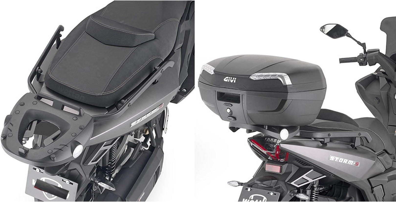 Monokey Black Top Case - 34 Lt Technopolymer - Givi Compatible With Wottan Storm S 300 (2022-2024)