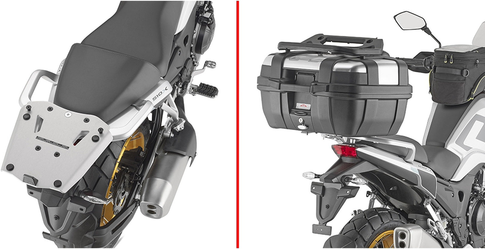 Monokey Trekker Alaska Black Aluminium Top Case - 56 Lt 6Kg Trekker Alaska Aluminium - Givi Compatible With Kove Moto 510 X (2024)