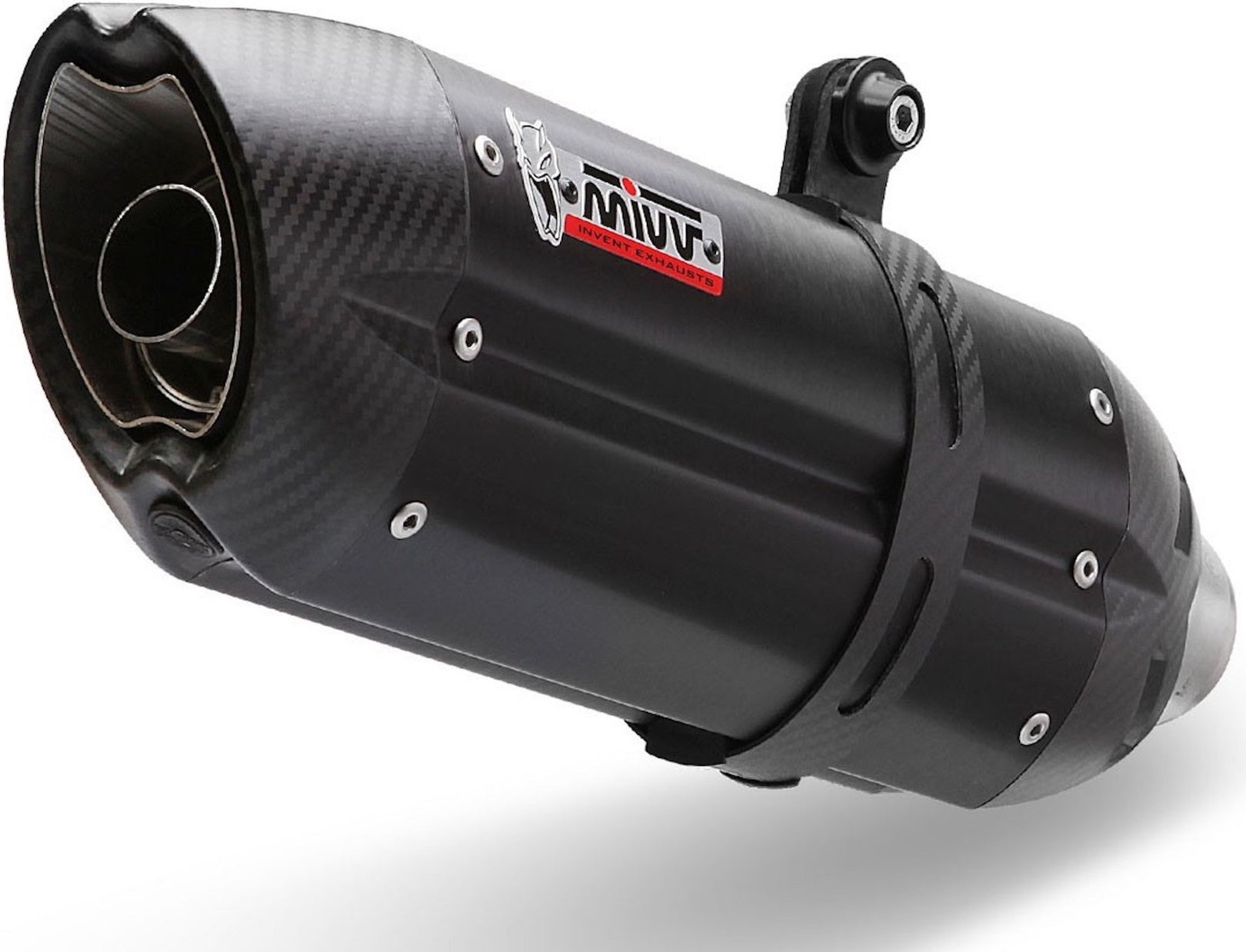 Catalytic Exhaust Tip With Sound Certification Suono Steel Black Carbon - Mivv Compatible With Triumph Tiger 1050 Sport (2013-2016)